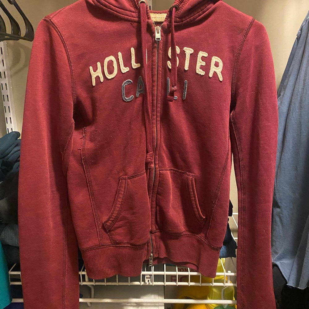 OG Hollister Burgundy Zip-Up Hoodie